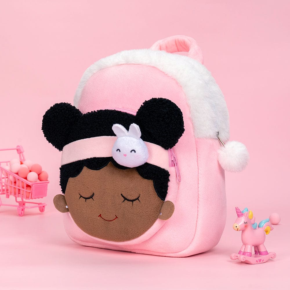 OUOZZZ Personalized Deep Skin Tone Plush Purple Ash Backpack Only Backpack