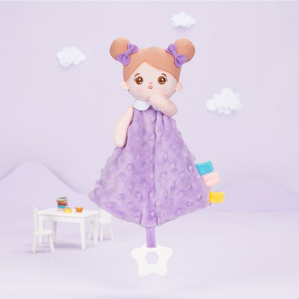 OUOZZZ Purple Baby Soft Plush Towel Toy with Teether 01