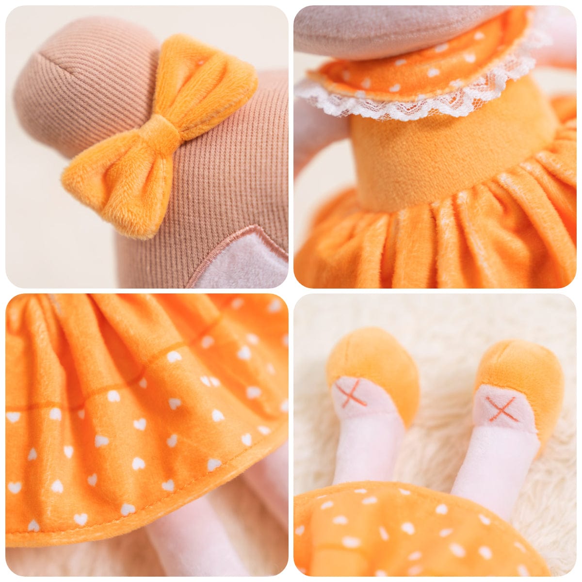 OUOZZZ Personalized Orange Girl Plush Doll Becky Orange