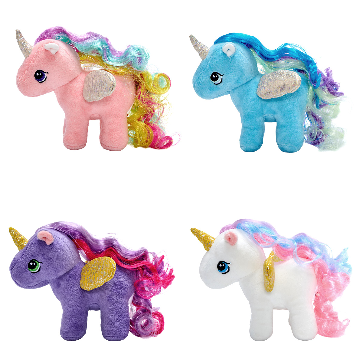 Carousel Plush Toy Set with 4 Unicorns