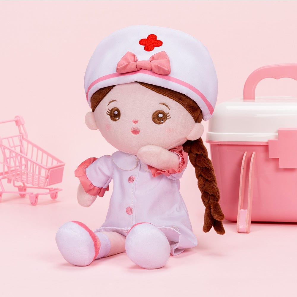 OUOZZZ Personalized Nurse Plush Baby Girl Doll Only Doll