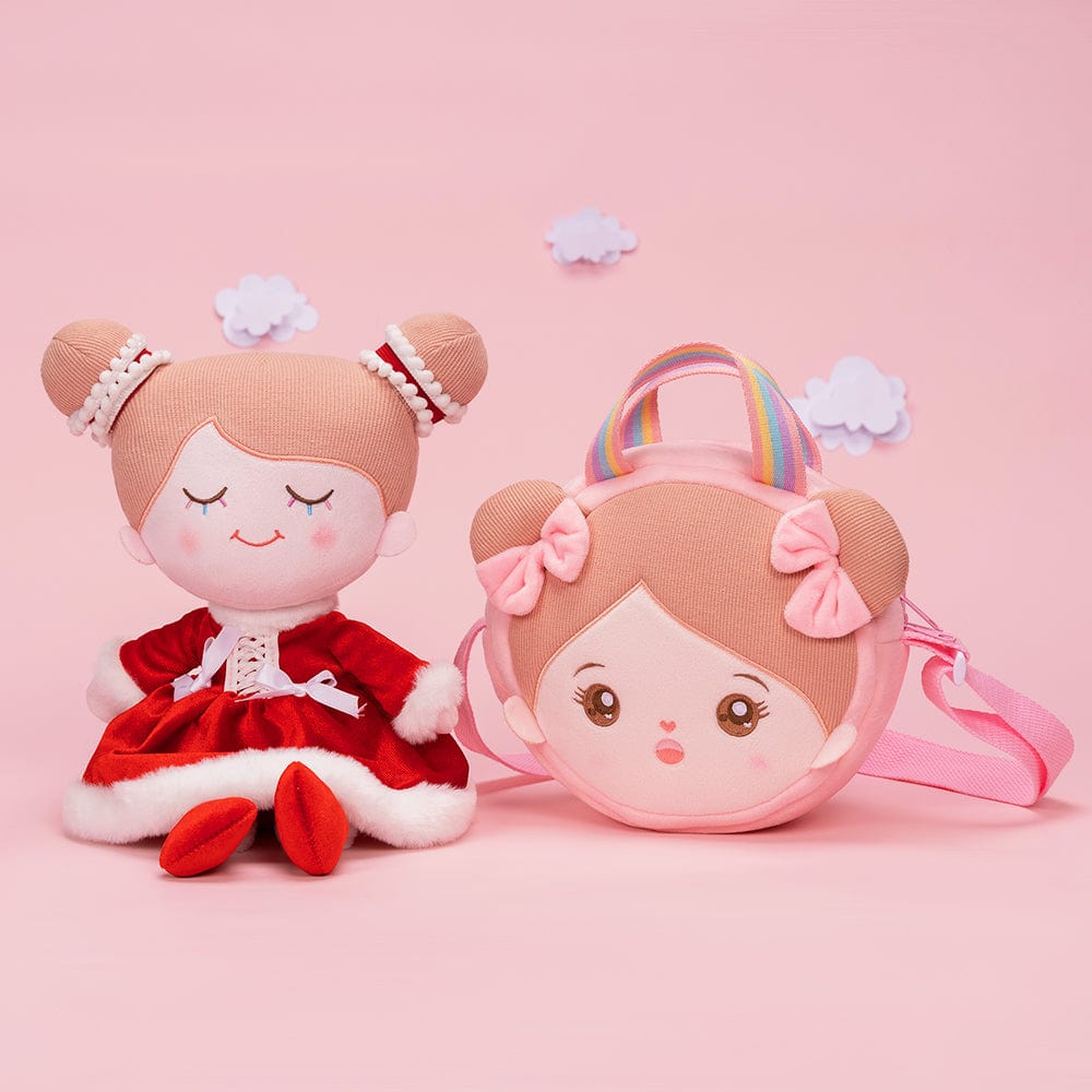 OUOZZZ Personalized Red Plush Rag Baby Doll