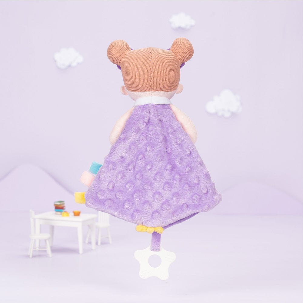 OUOZZZ Purple Baby Soft Plush Towel Toy with Teether 01