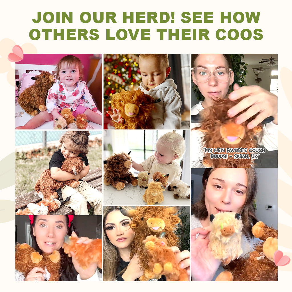 Scottish Highland Cow Cattle Stuffed Animal with 4 Babies Inside