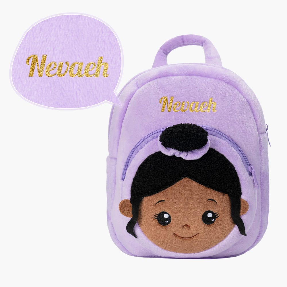 OUOZZZ Personalized Purple Deep Skin Tone Nevaeh Backpack Purple