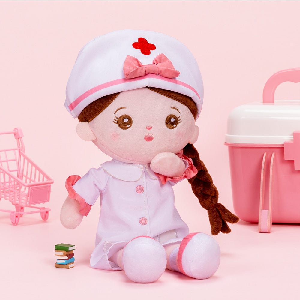 OUOZZZ Personalized Nurse Plush Baby Girl Doll Only Doll