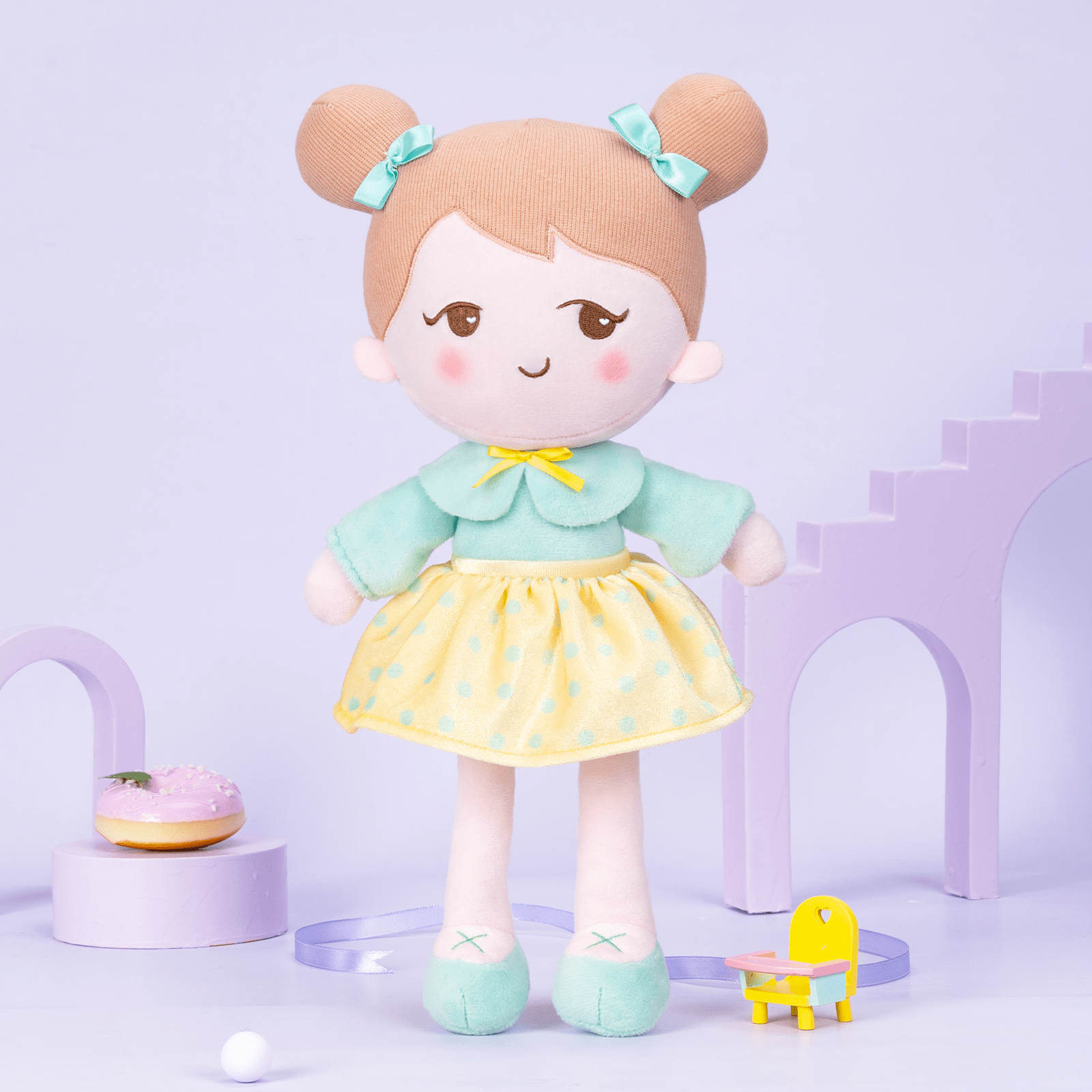 OUOZZZ Personalized Playful Light Green Doll