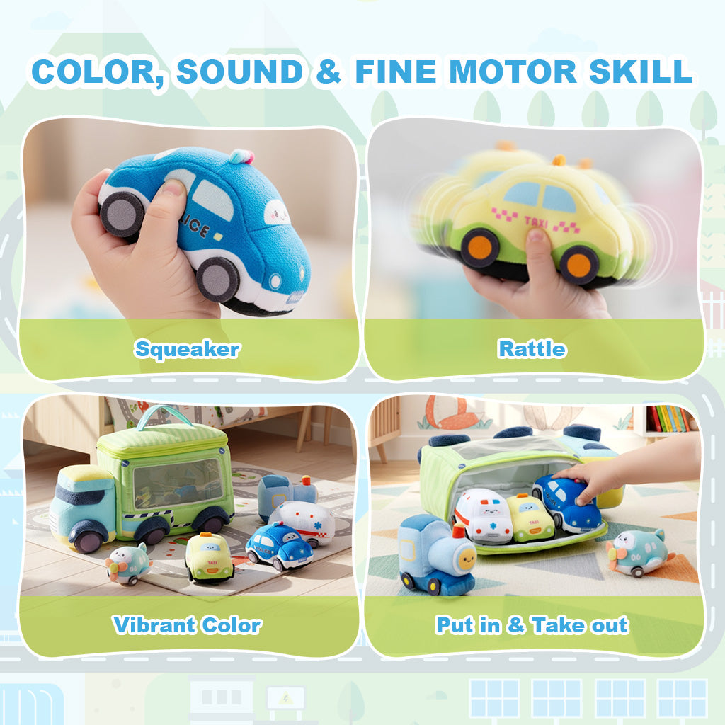 Personalized Baby's First Truck Car Sensory Toy Set