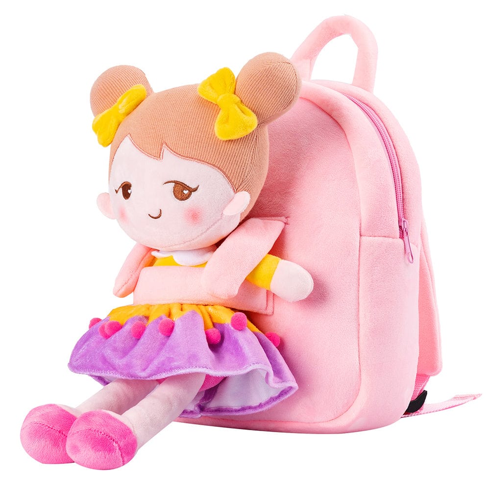 Toddler Pink Backpack with Doll Carrier, Personalized For Baby