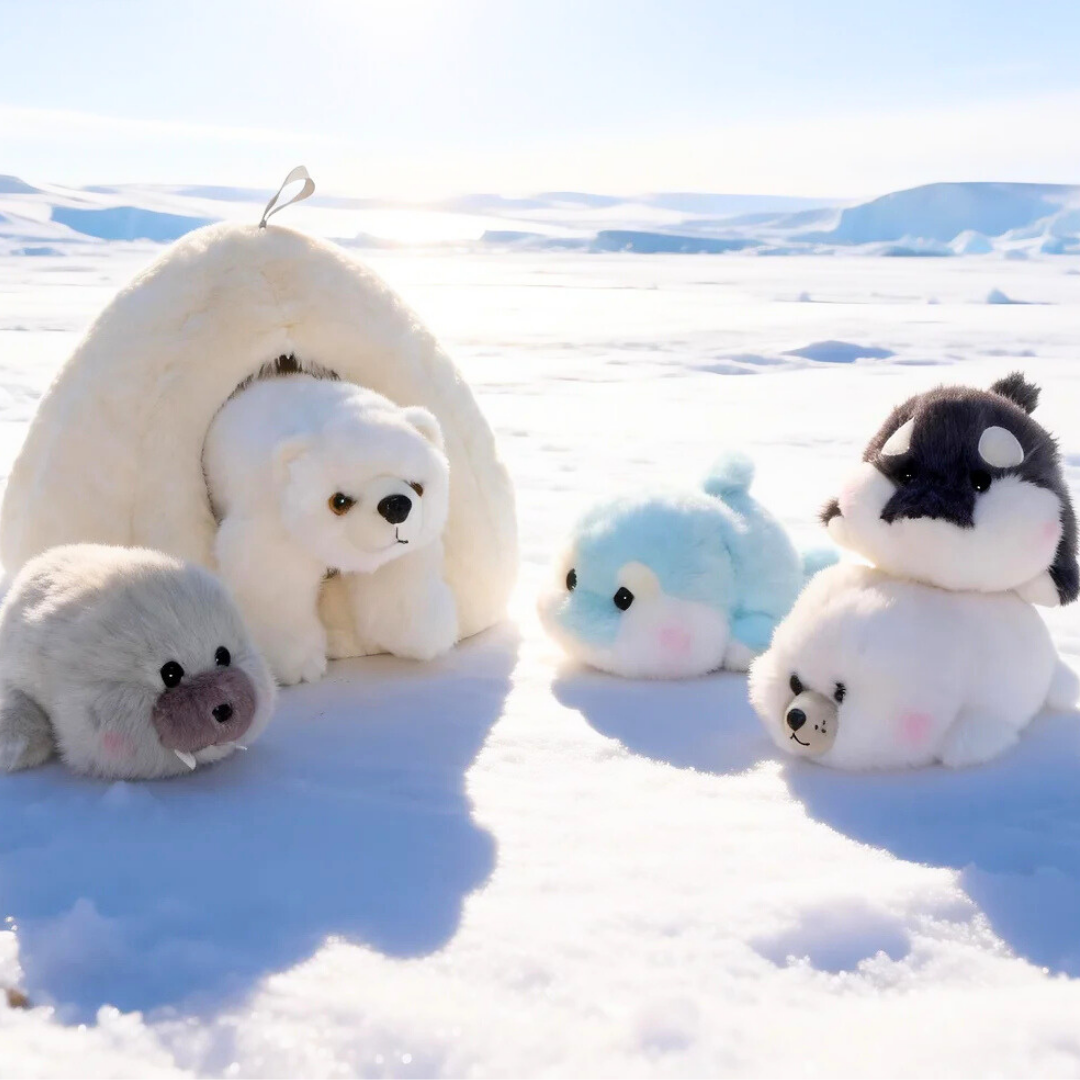 Arctic Igloo Plush Toy Set