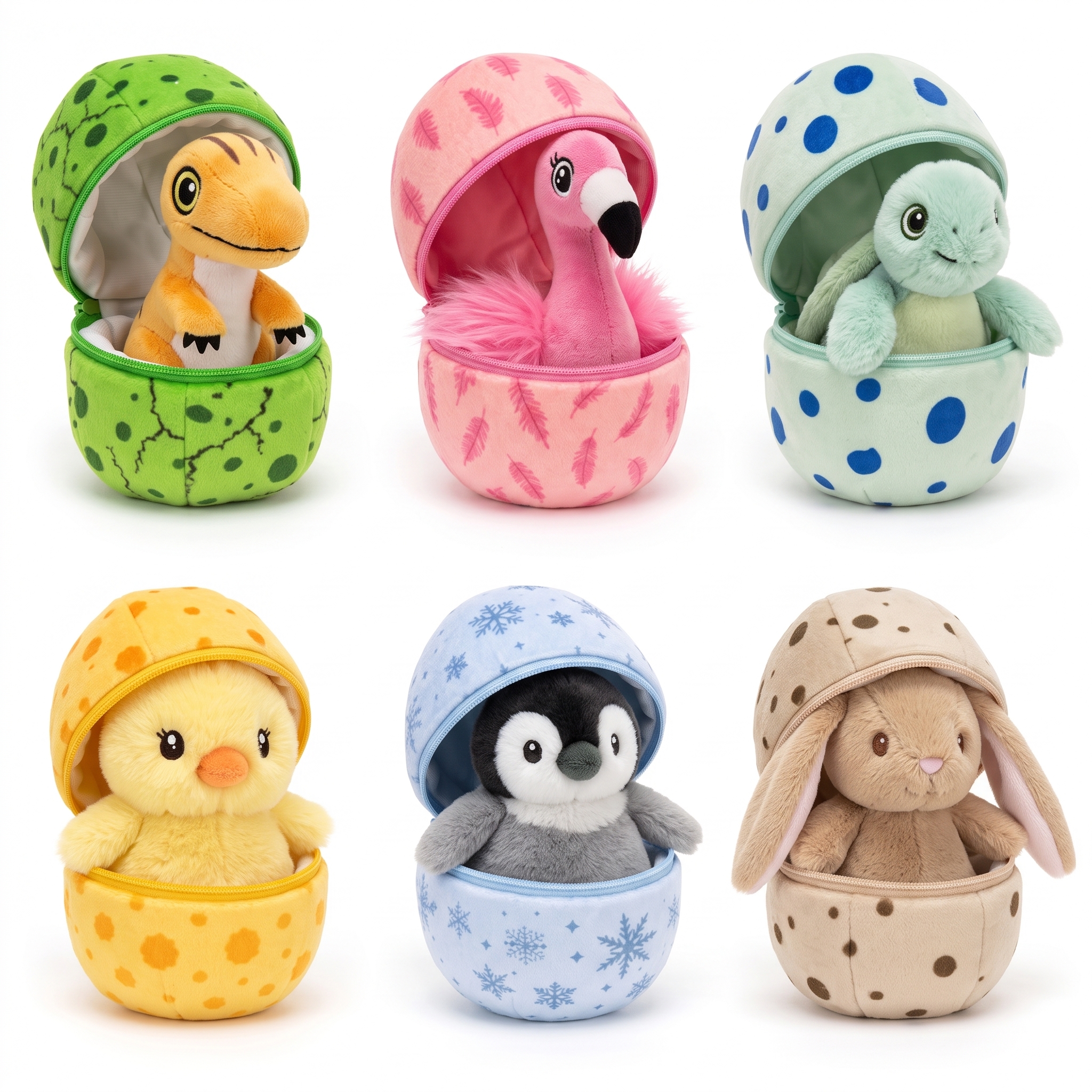 Mystery Animal Hatching Eggs in Eco Felt Tray - 6Pcs Surprise Toy Set
