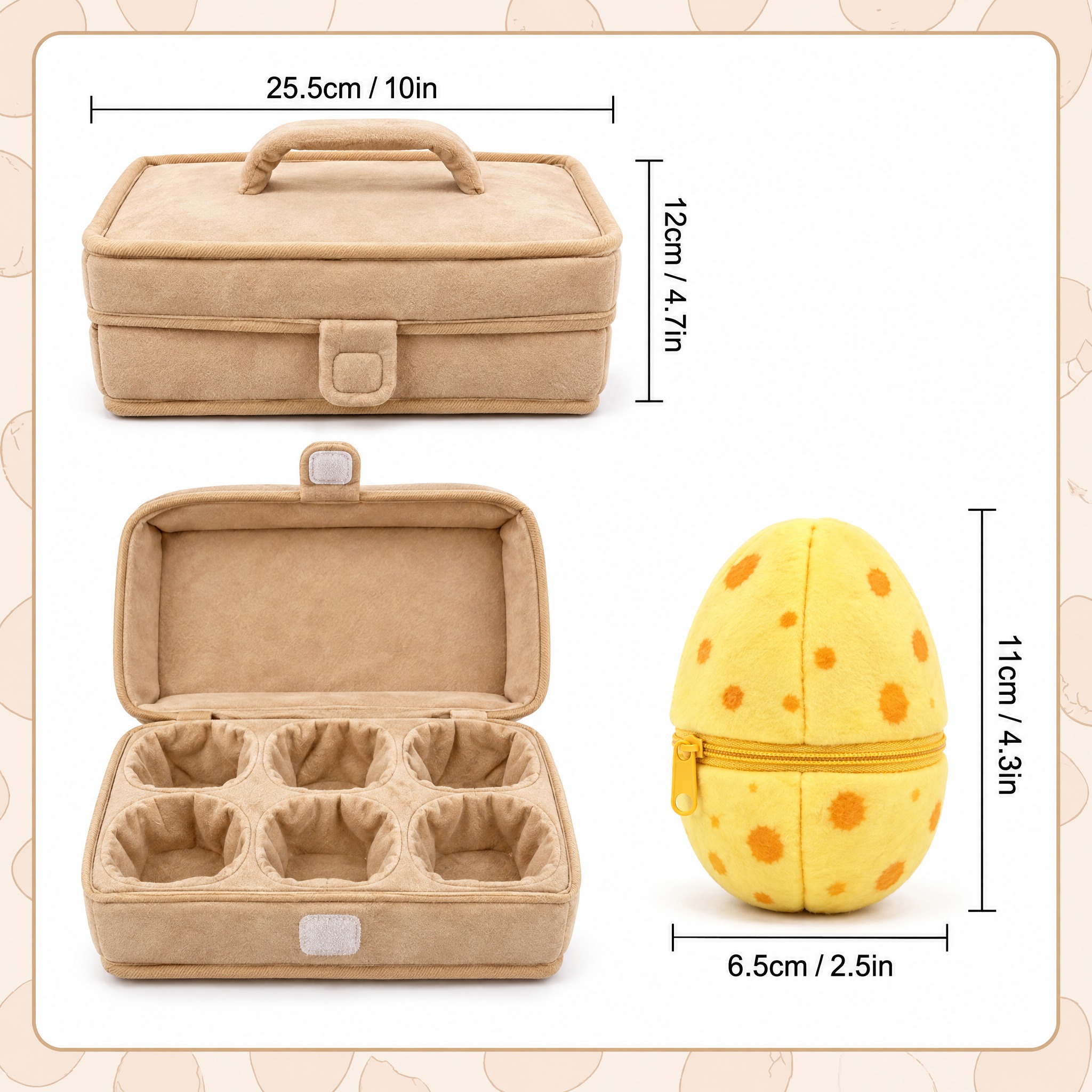 Mystery Animal Hatching Eggs in Eco Felt Tray - 6Pcs Surprise Toy Set