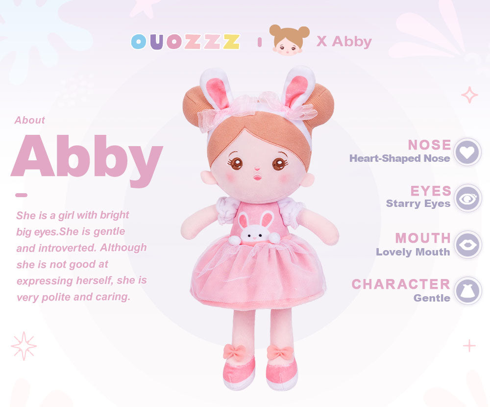 Toddler Soft Girl Doll, Personalized Bunny Cute Christmas Birthday