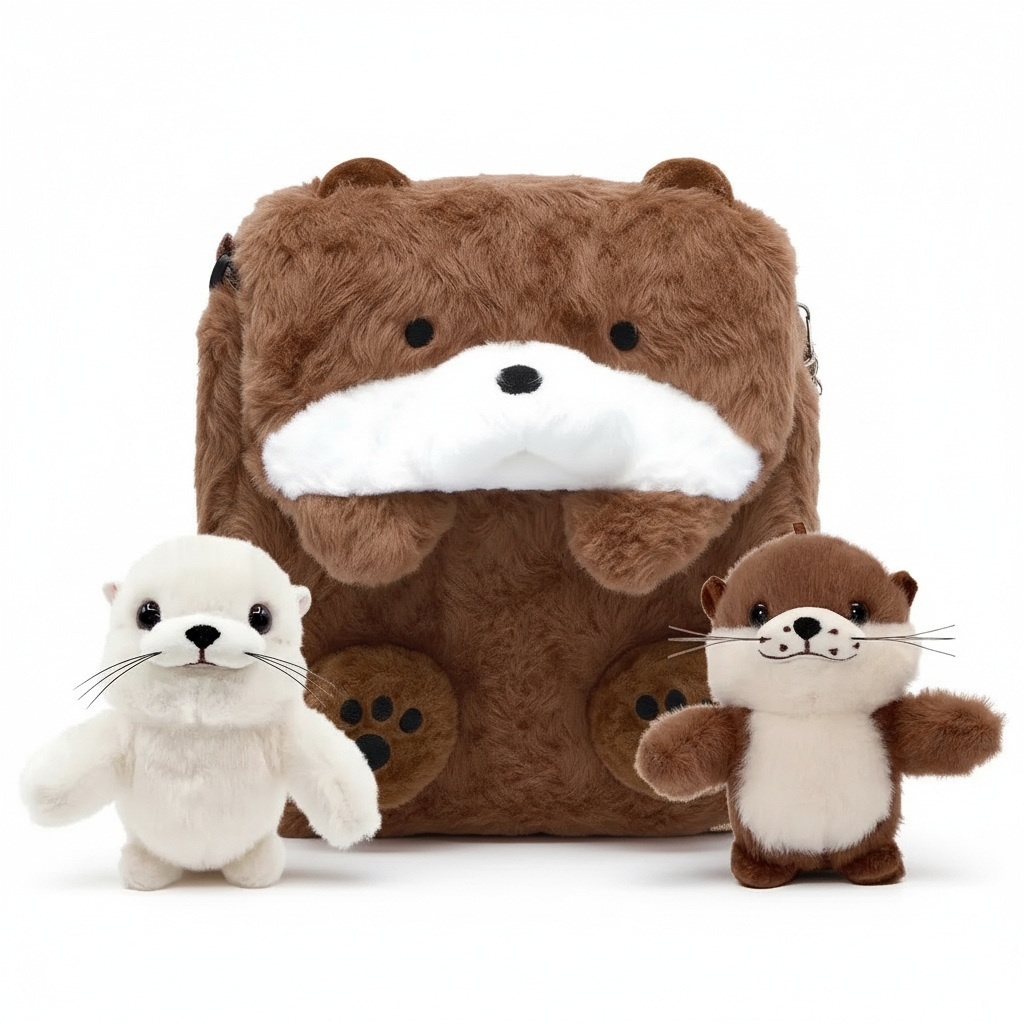 Kawaii Sea Otter Soft Bag, Convertible Backpack to Shoulder Bag