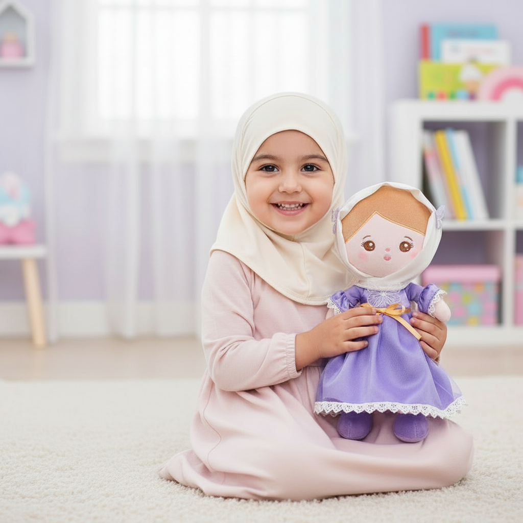 Ramadan Gift | Personalized Muslim Hijab Plush Baby Girl Doll