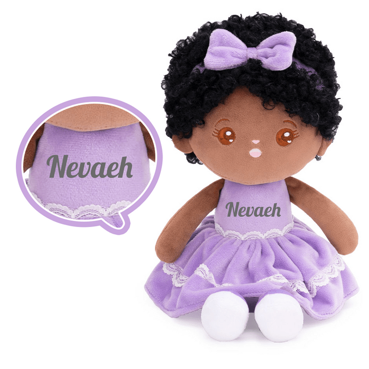 OUOZZZ Personalized Deep Skin Tone Plush Doll N - Light Purple
