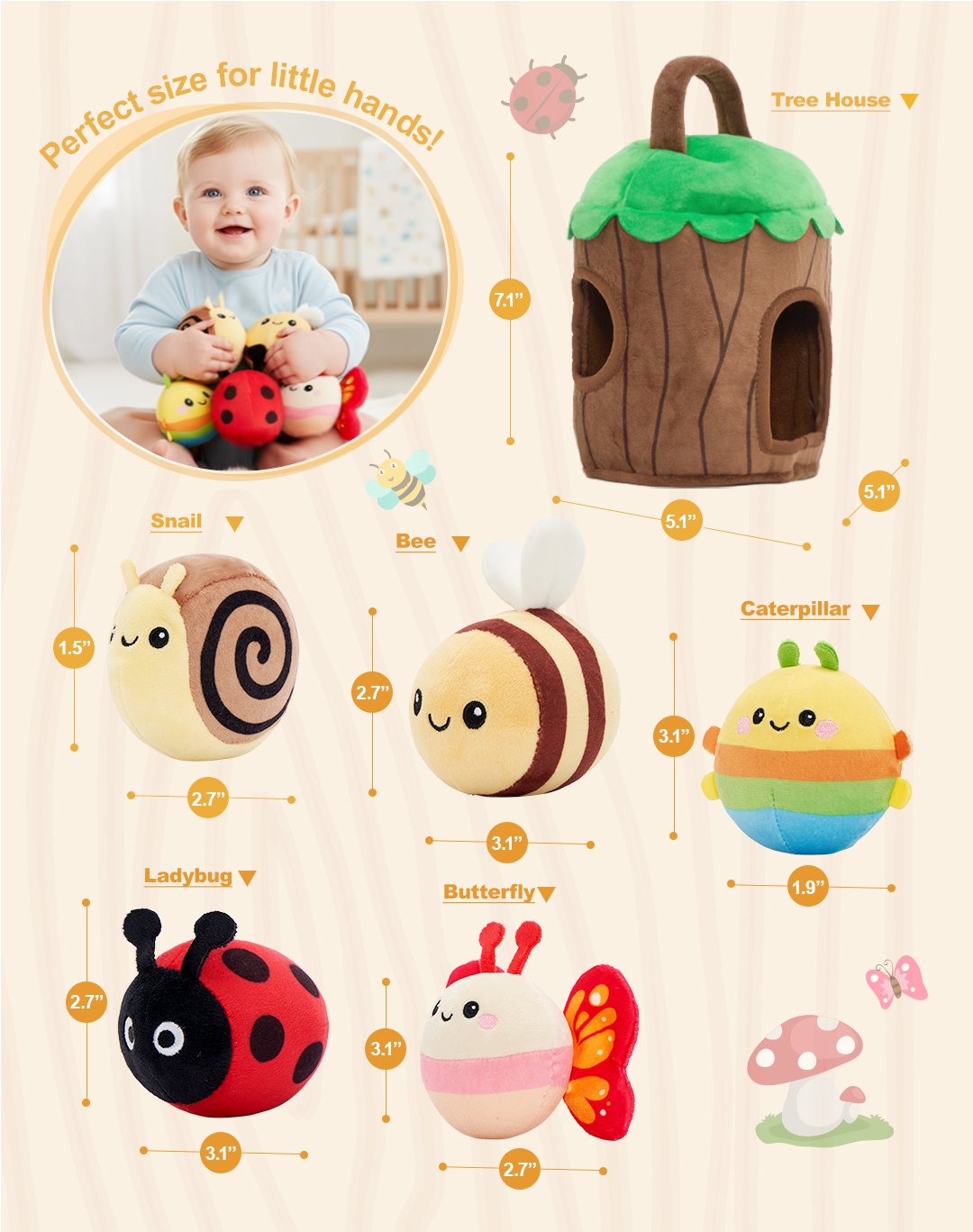 Personalized Soft Plush Playset Sensory Toy Kit - 17 Themes