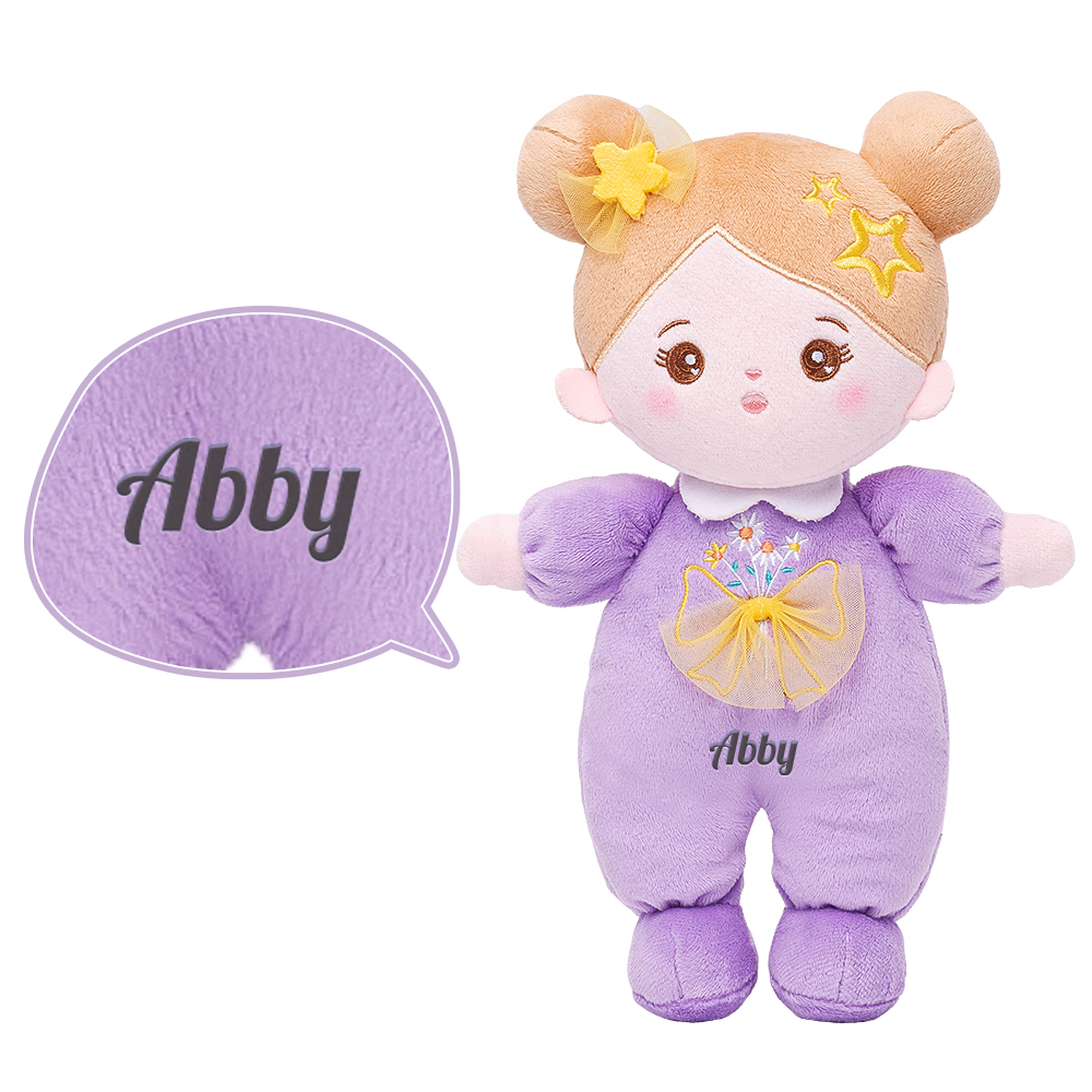Bassinet Baby Doll - Name Personalizable, Tulle Ribbon Basket Wrap
