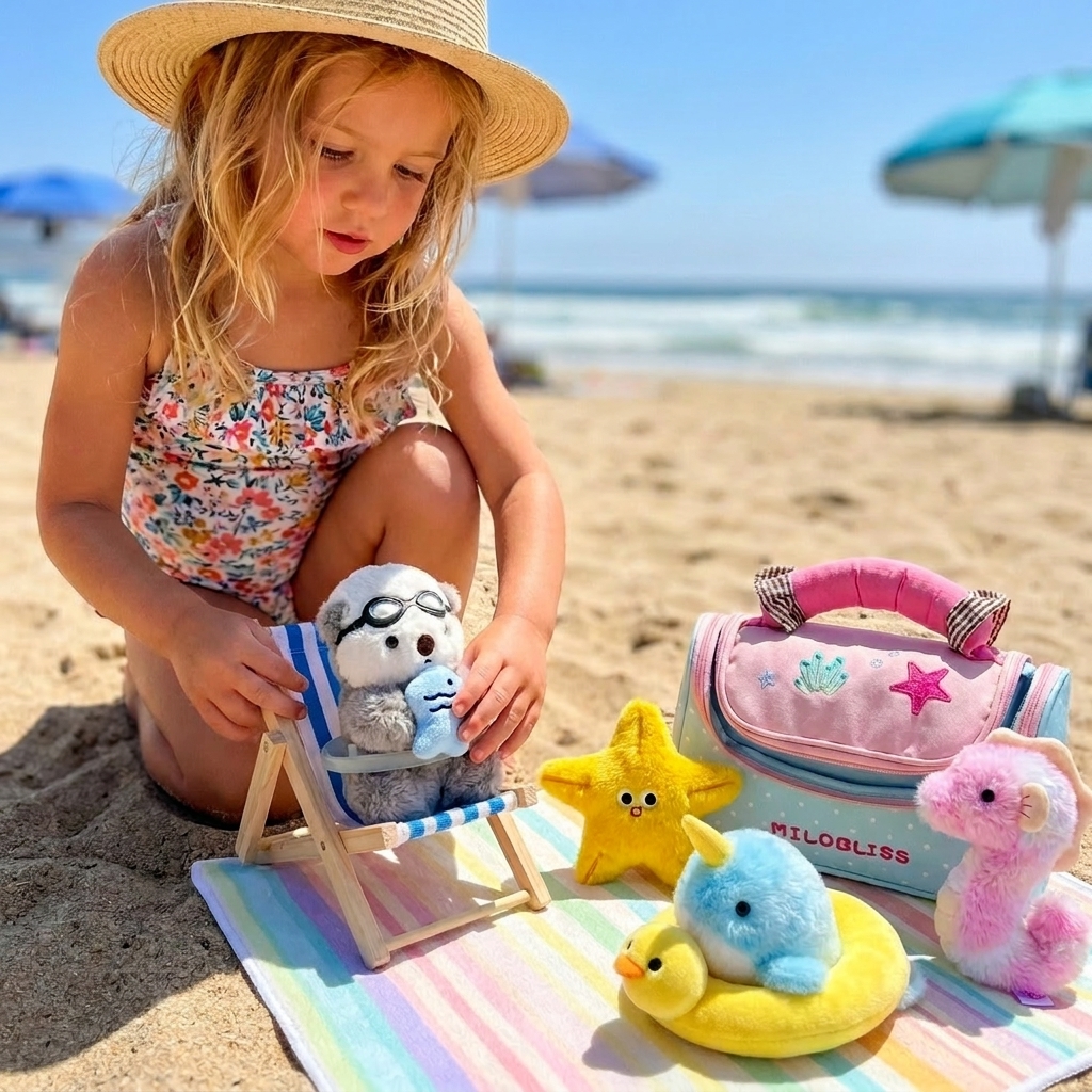 Summer Beach Vacation Plush Playset