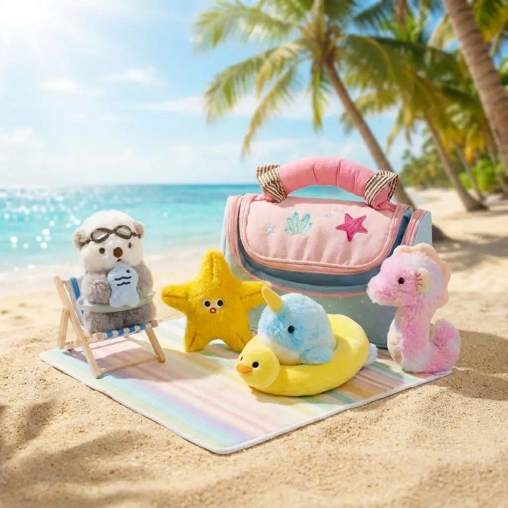 Summer Beach Vacation Plush Playset