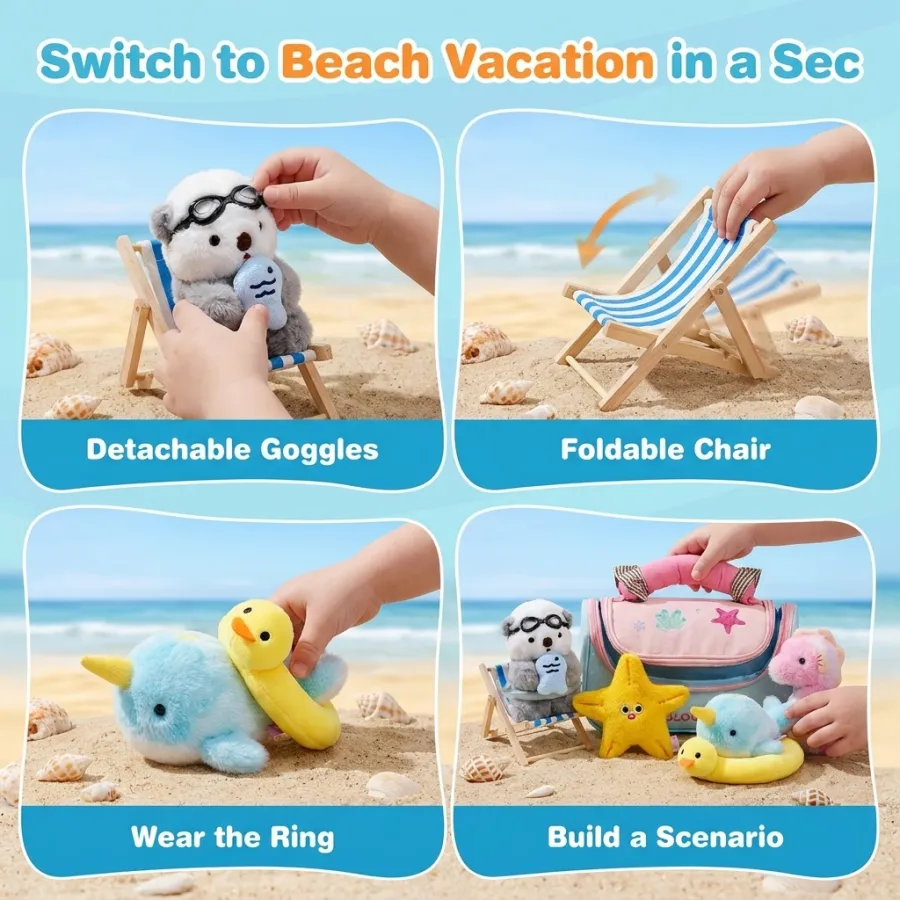 Personalized Soft Plush Playset Sensory Toy Kit - 9 Themes