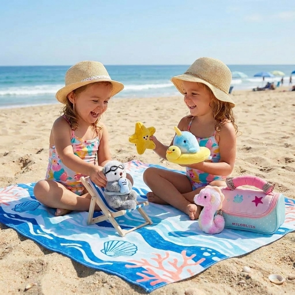 Summer Beach Vacation Plush Playset