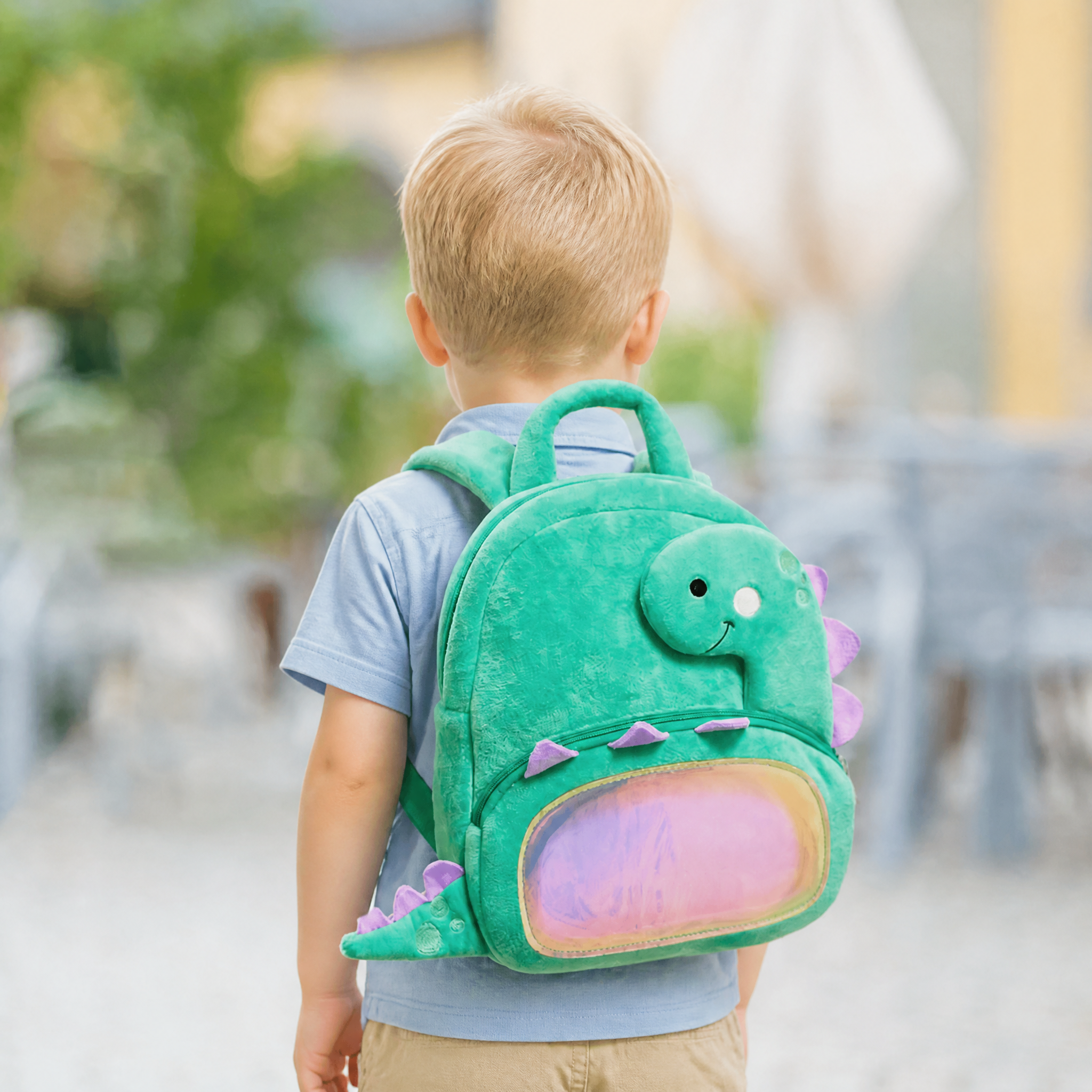 Personalized Green Dinosaur Plush Backpack