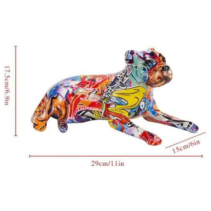 Pit Bull Graffiti Painted Dog Statue