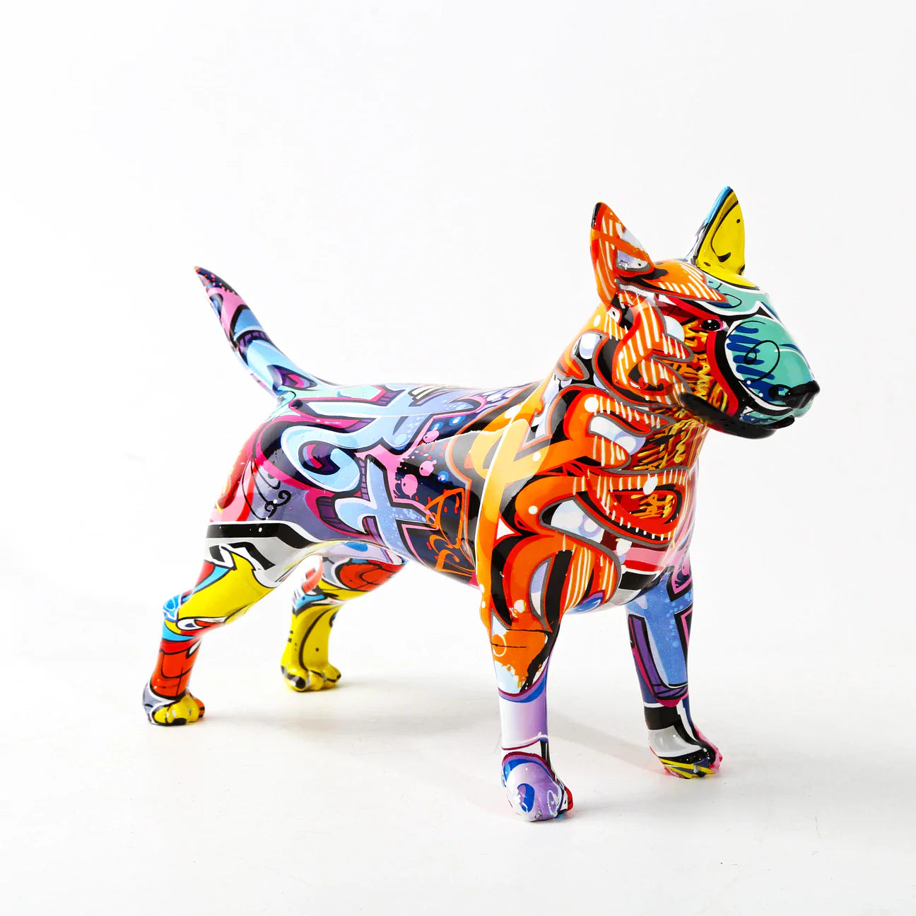 Bull Terrier Nordic Painted Dog Statue