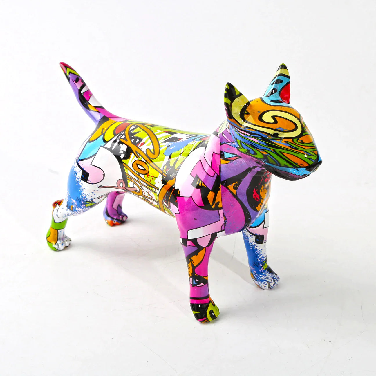 Bull Terrier Nordic Painted Dog Statue