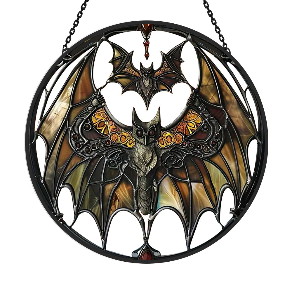 Bat Gothic Stained Glass Suncatcher