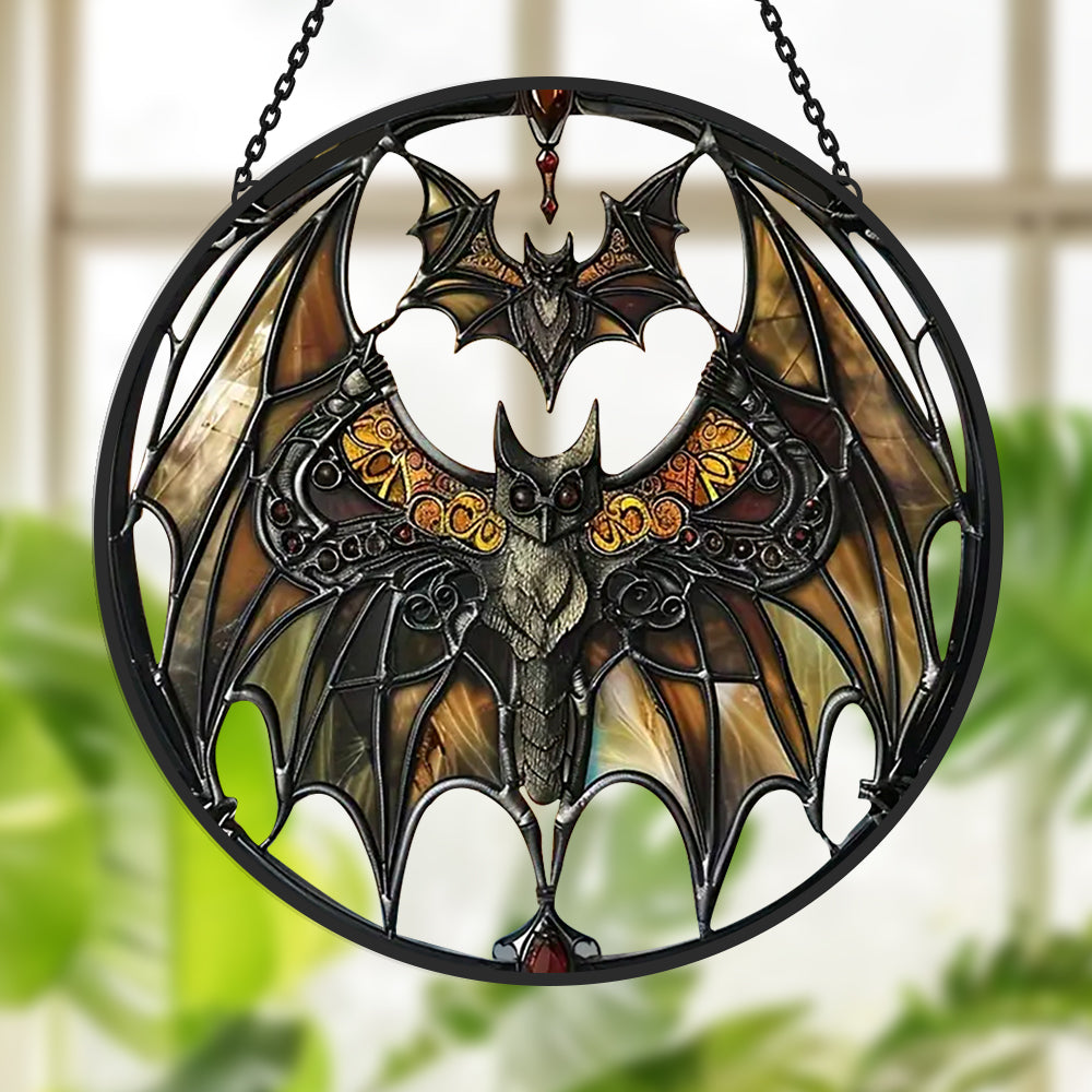 Bat Gothic Stained Glass Suncatcher