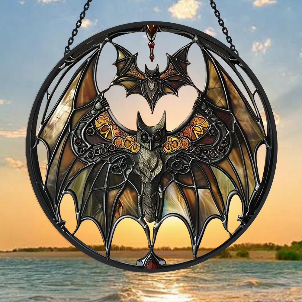 Bat Gothic Stained Glass Suncatcher