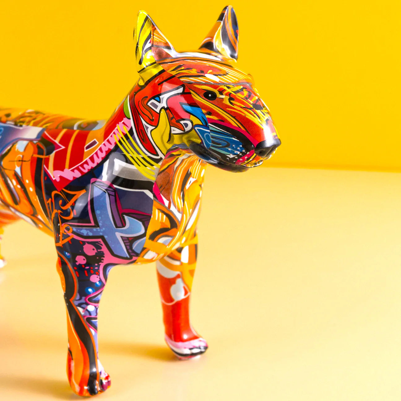 Bull Terrier Nordic Painted Dog Statue