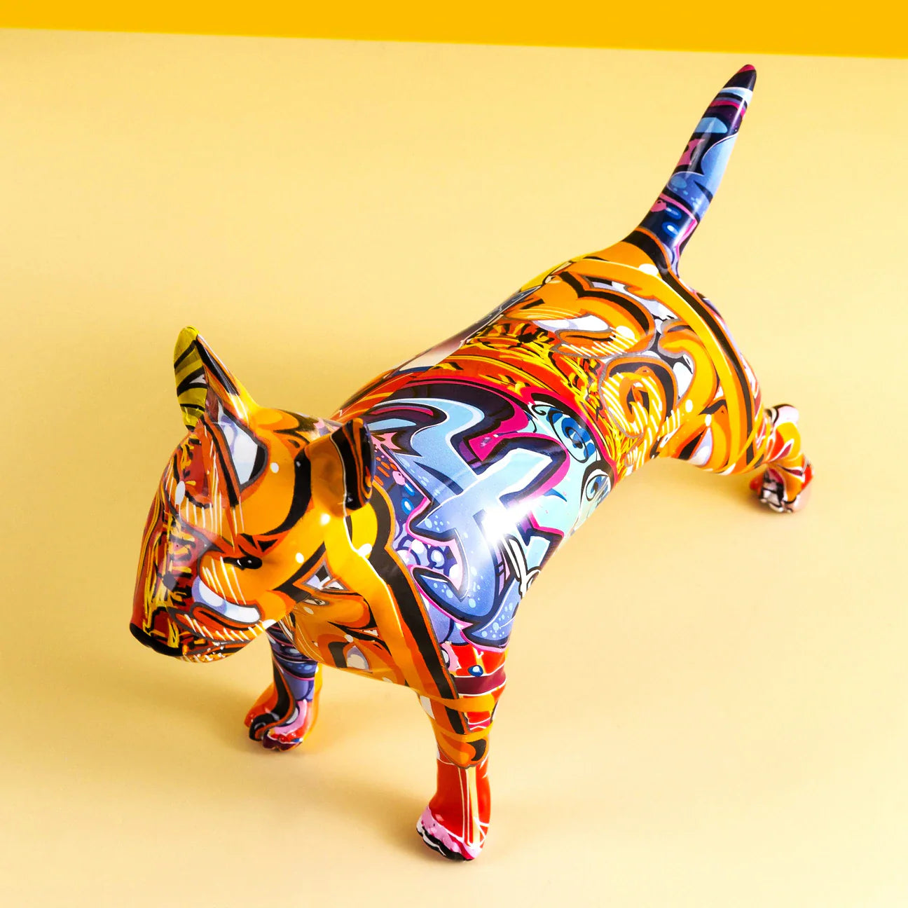 Bull Terrier Nordic Painted Dog Statue