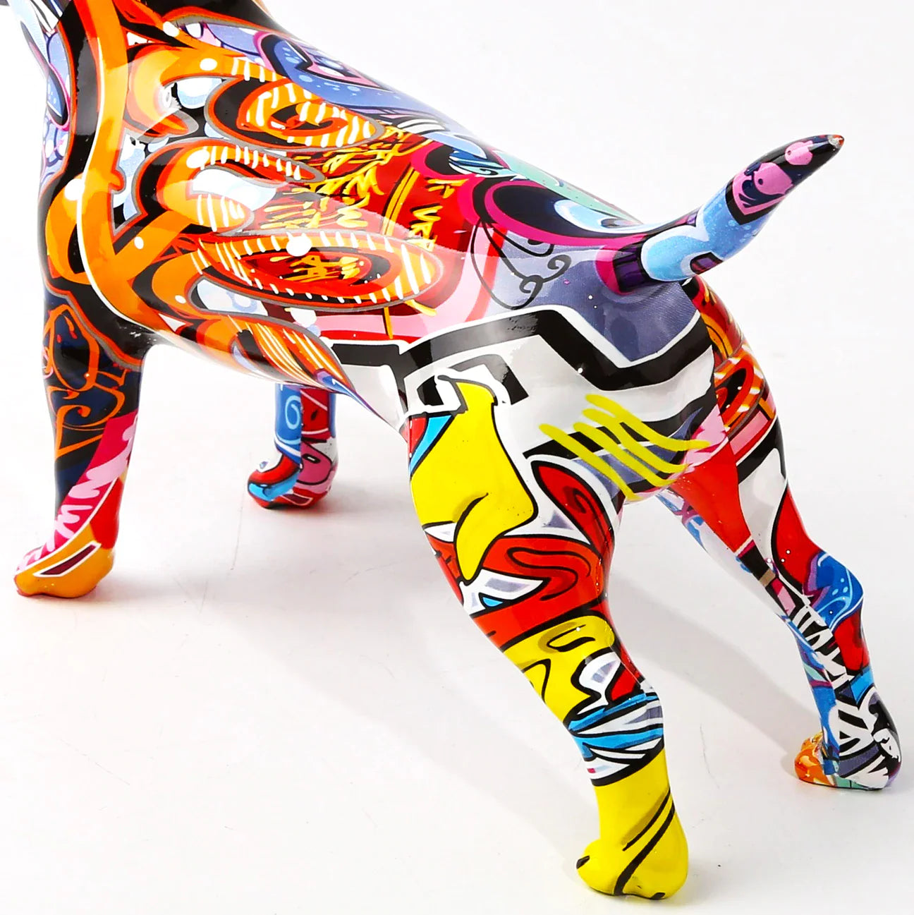 Bull Terrier Nordic Painted Dog Statue