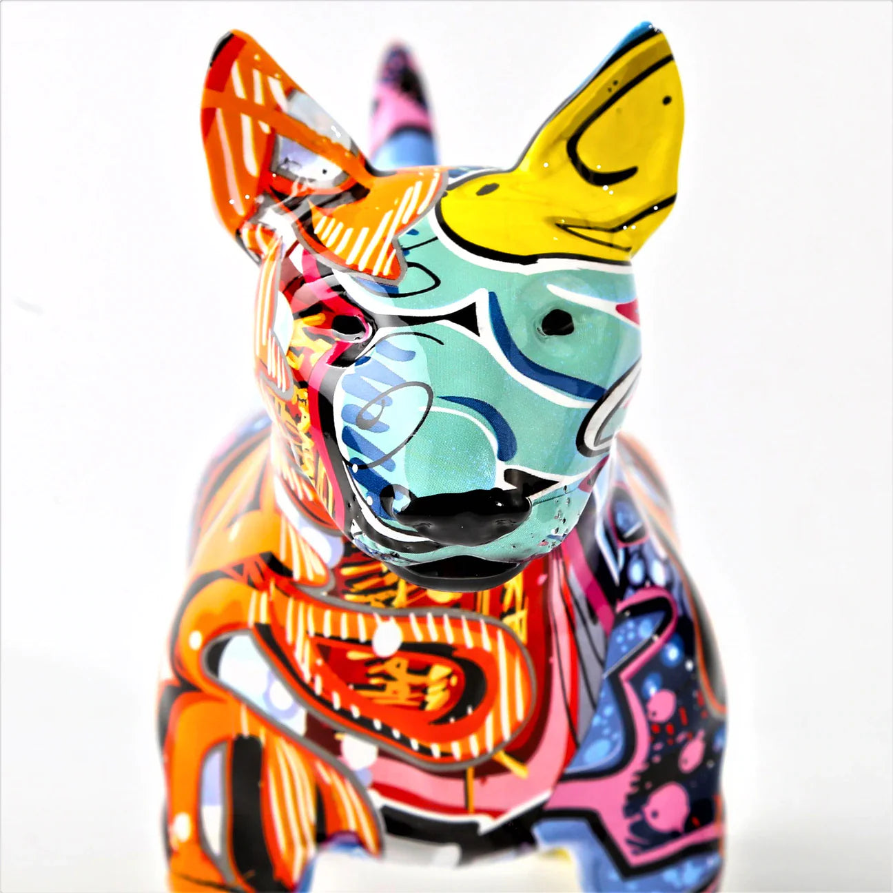 Bull Terrier Nordic Painted Dog Statue