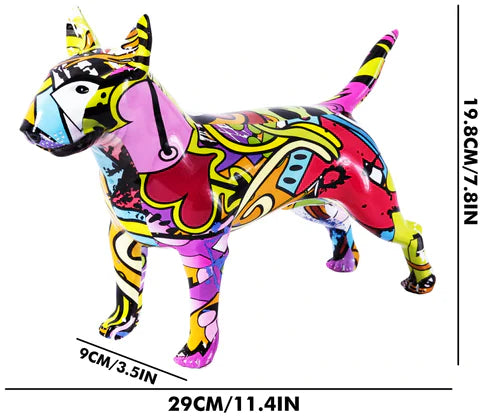 Bull Terrier Nordic Painted Dog Statue