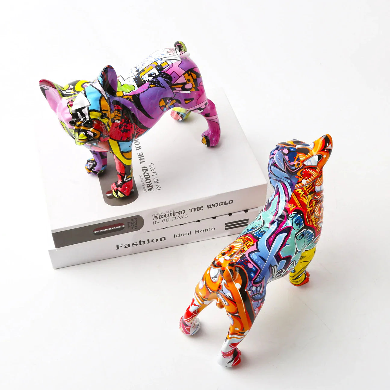 French Bulldog Graffiti Painted Dog Statue