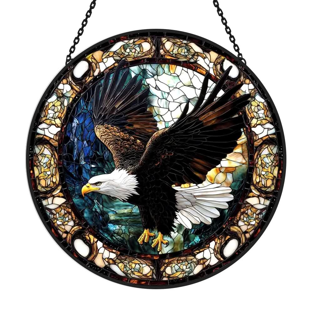 Eagle Flight Stained Glass Suncatcher
