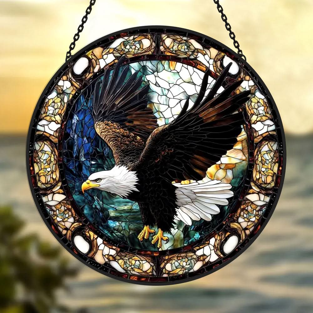 Eagle Flight Stained Glass Suncatcher