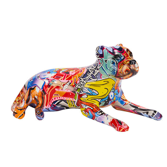 Pit Bull Graffiti Painted Dog Statue