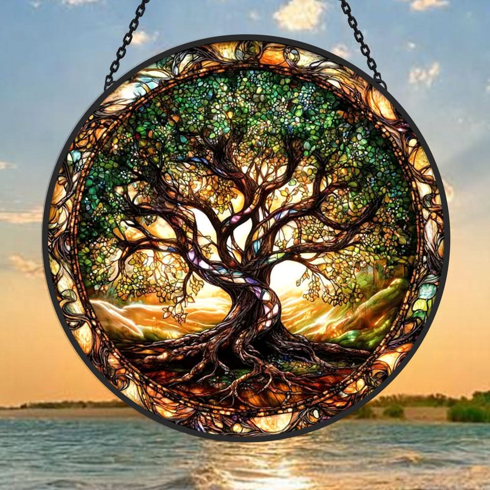 Tree of Life Stained Glass Suncatcher