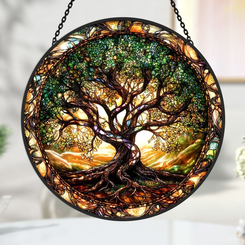 Tree of Life Stained Glass Suncatcher