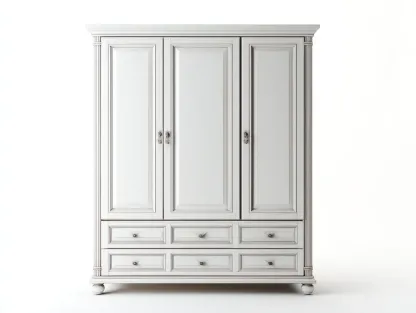 Kleiderschrank-Holz-180x60x220 cm-weiß-klassisches Design-Bambooupyard