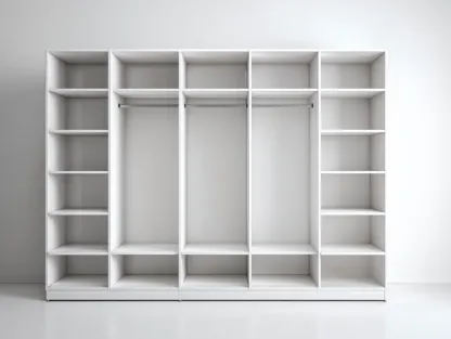 Kleiderschrank-Holz-Spanplatte-240x60x205 cm-Weiß-moderner Stil-Bambooupyard