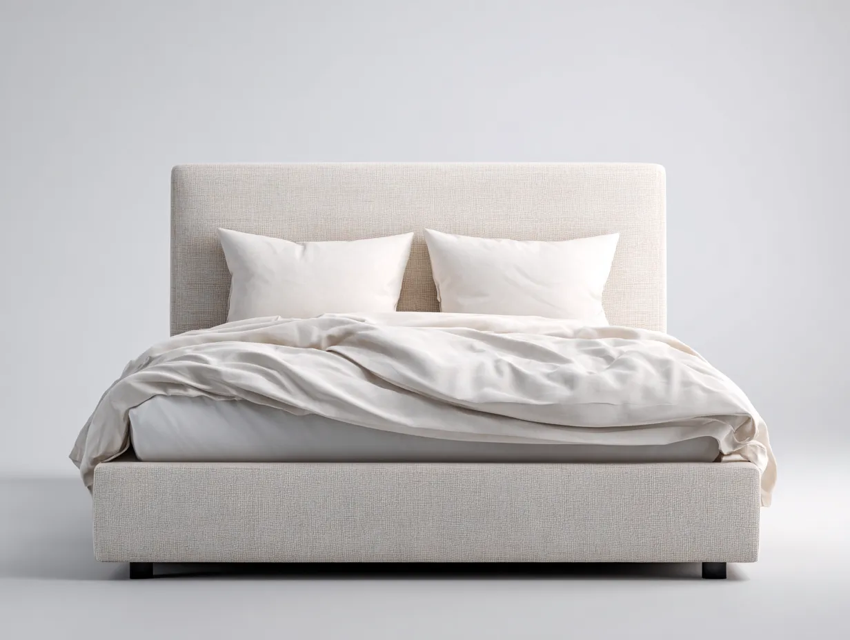 Doppelbett-Stoff-Holz-212x192x118 cm-beige-moderner Stil-Bambooupyard