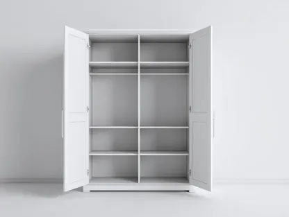 Kleiderschrank-Holz-Spanplatte-138x58x202 cm-Weiß-klassisch moderner Stil-Bambooupyard