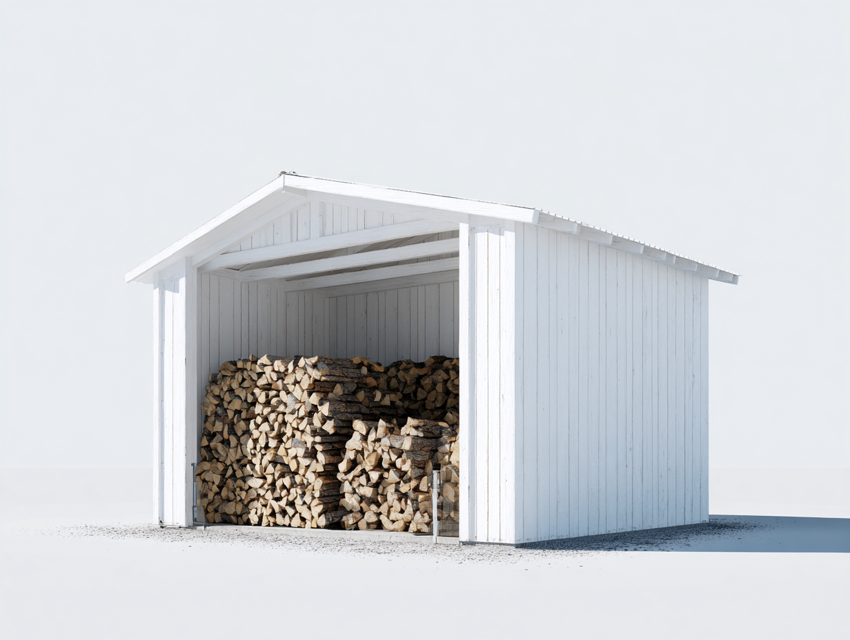 Portalegna da esterno 200x90x180 cm - bianco - design funzionale-Cottagobay