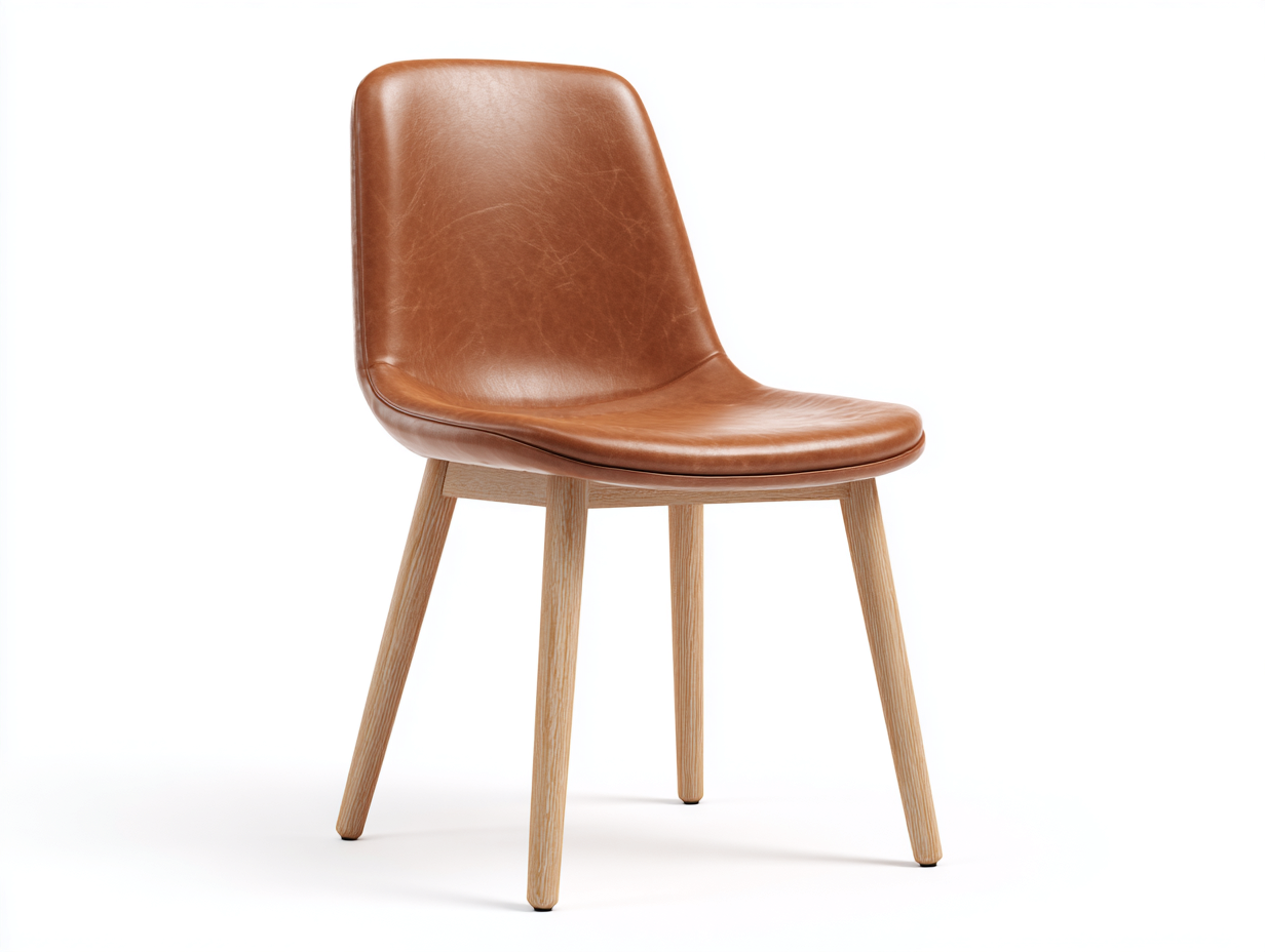 Sedia da pranzo con seduta in pelle 48x55x82 cm - marrone - design moderno-Cottagobay